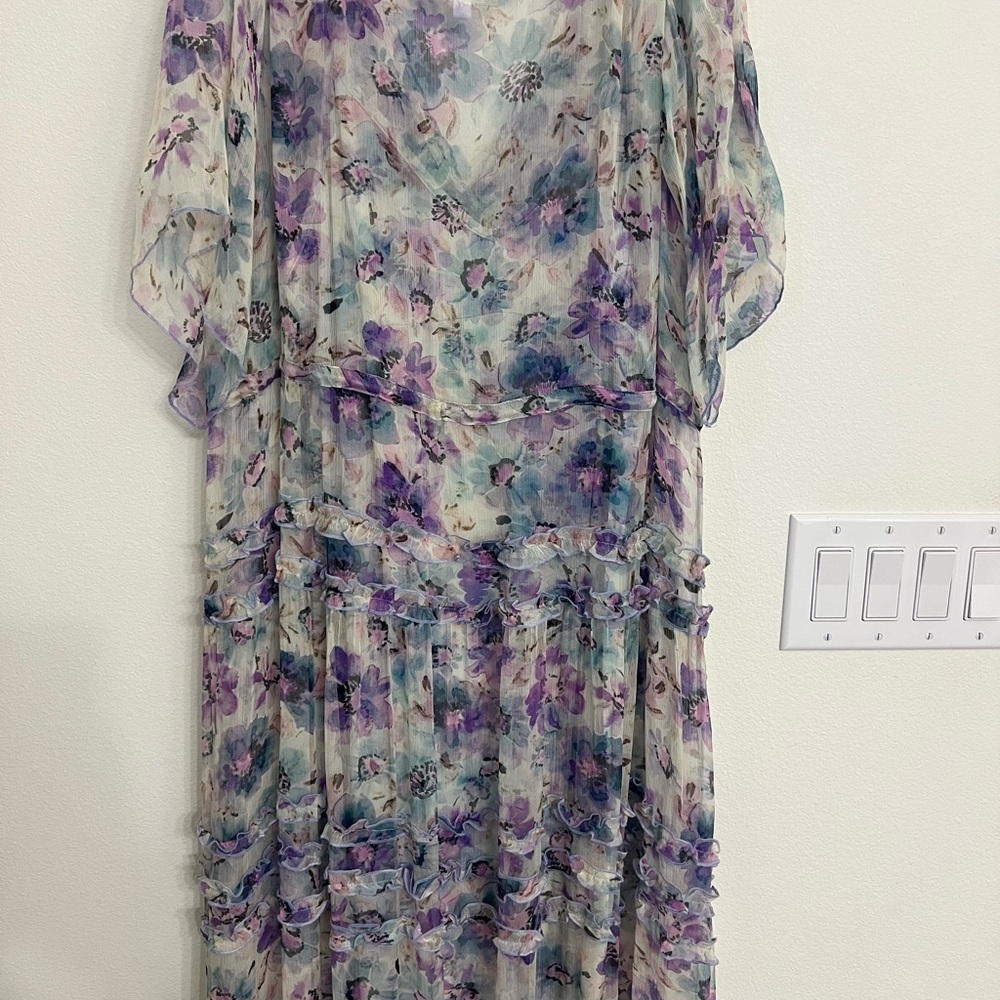 Johnny Was Floral Maxi Dress in Purple and Cream - Picture 4 of 8